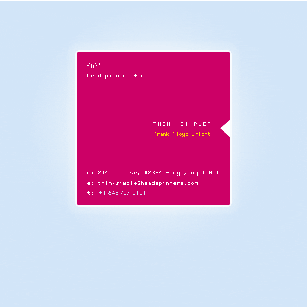 {h}+ | headspinners + co | think simple